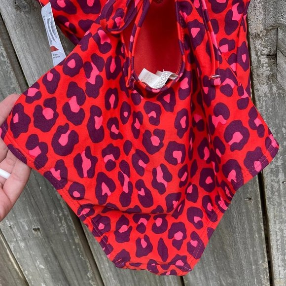 GB Gianni Bini Party Animal Print One Piece Swimsuit Size XS Strappy Back New - Picture 5 of 10